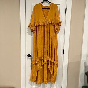 Gold Flowy Boho Dress